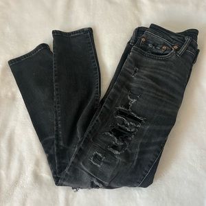 MENS Black distressed denim